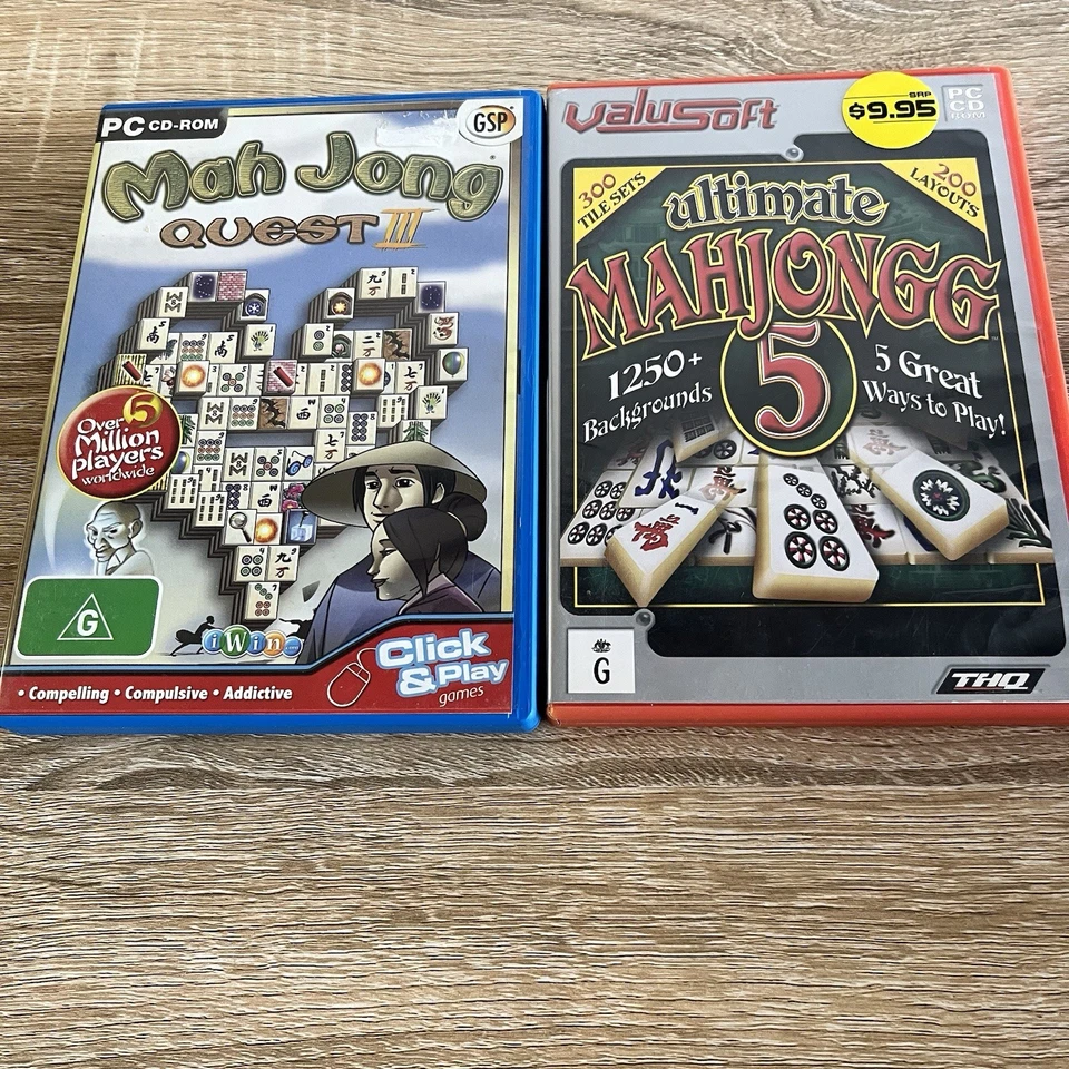 Ultimate Mahjong 5 (2002) Mahjong Quest 3 (2009) Vintage PC CD ROM Computer Game - Image 1 of 4
