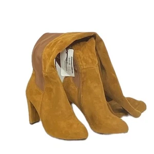 NUEVO CON ETIQUETAS ~ Botas de gamuza marrón óxido sobre la rodilla nuevas con etiquetas talla 35 (5) espalda elástica - Imagen 1 de 7