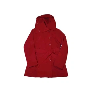 DOLLHOUSE Outerwear Women's Double-Breasted Pea Coat Hood Jacket Red Size Medium - Picture 1 of 12