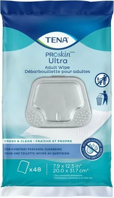 Toallitas TENA ProSkin Ultra Adultos 48 unidades suaves prehumedecidas para el cuidado de la incontinencia Foto 1 de 4