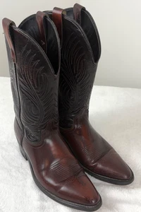 Laredo Burgundy Western Cowboy Boots Pointed Toe Men's US 10 D Style 2542 - Picture 1 of 10