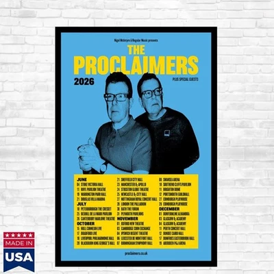 The Proclaimers – 2026 UK Tour Poster, Live Concert Art Print for Fans - Image 1 of 4