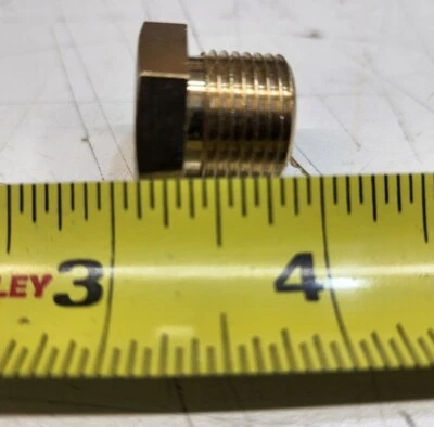 1/2 x 3/8" Hex Bushing Male x Female NPT Threaded Brass 1000 PSI Parker 209P-8-6 - Image 1 of 3