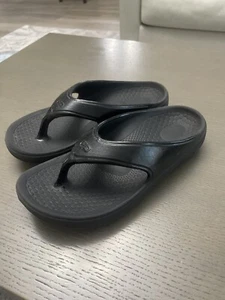 Spenco Fusion 2 Women's Orthotic Recovery Sandal Flip-Flop Black Size 7 - Picture 1 of 8