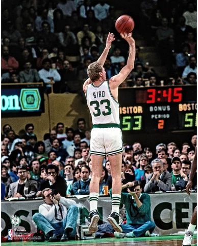 Larry Bird Boston Celtics Unsigned Shooting Photograph Cover