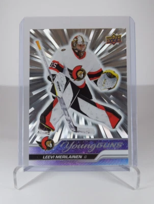 2023-24 Upper Deck Series 1 Hockey Young Guns Silver Outburst Leevi Merilainen - Image 1 of 2