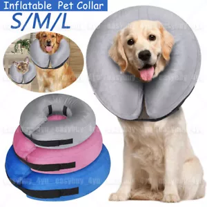 Pet Inflatable Dog Cat Recovery Collar Post Surgery Neck Injury Protective Cone - Picture 1 of 41