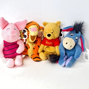 Walt Disney Mouseketoys Winnie Pooh Ferkel Eeyore Tigger 4er Set Sitzsack Plüsch - Bild 1 von 6
