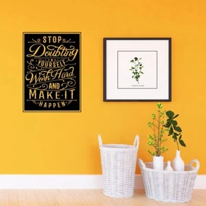 Calcomanías de pared de vinilo VWAQ deja de dudar de ti mismo trabaja duro y haz que suceda - Imagen 1 de 36