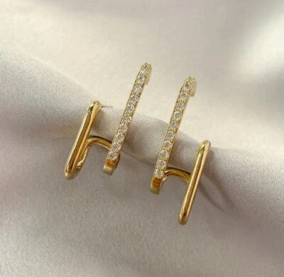 ЖЕНСКИЕ СЕРЬГИ-КАПЛИ 1 КАРАТ КРУГЛОЙ ОГРАНКИ LAB СОЗДАННЫЕ ИЗУМРУДОМ ПОЗОЛОТА 14 КАРАТ СЕРЕБРО - Изображение 1 из 4