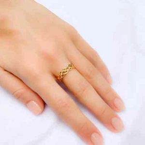 Ehering zierlicher Gold Filled Ring für Damen Flechtring Valentinstag - Bild 1 von 6