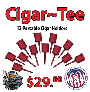 12 Cigar-Tee CIGAR TEE Portable Cigar Holder Great for Golf 52 Ring - Picture 1 of 6