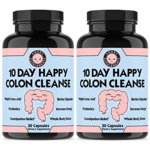 Super Detox and Cleanse 10 Day Happy Colon Weight Loss Detox, More Health 2-Pack