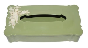 Vintage Plastic Tissue Box Cherub Design Schwartz Bros Hinged MCM Mid Century - Picture 1 of 12