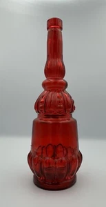 Bright Red Himark Decorative Glass Bottle Vase, Decorative Piece 13" Tall Spain - Picture 1 of 7
