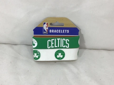 NBA Boston Celtics 2 Pack Bracelet Wrist Bands Set Rubber PVC Type FREESHIP Cover