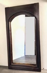 Ancien Miroir Décoratif Encadrement Bois de Chêne Massif Mouluré Art Vintage - Picture 1 of 9