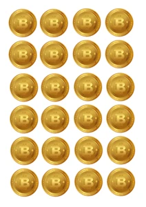 Bitcoin Cupcake Edible Topper PRE- CUT Kids Party Birthday Decoration Free P&P - Picture 1 of 1