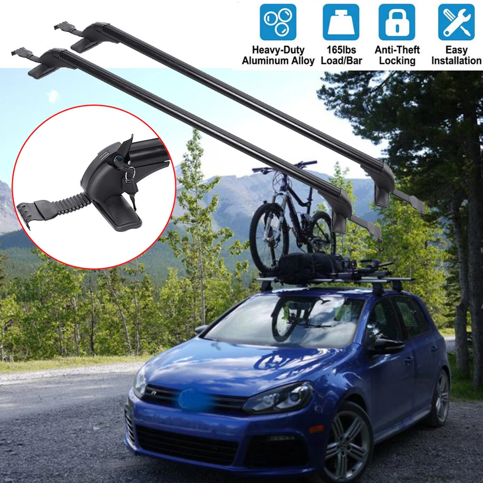43.3" Roof Rack Cross Bar Aluminum Luggage Carrier W/Lock For Volkswagen Golf R - Image 1 of 4