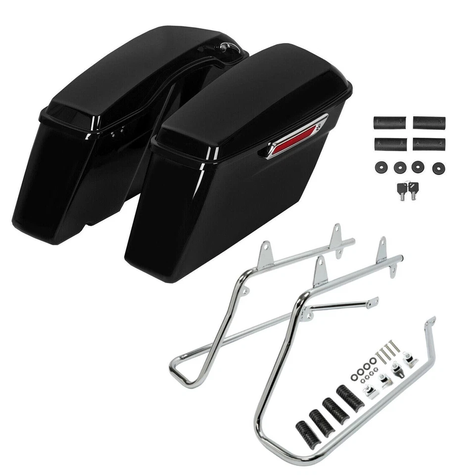 Hard Saddlebags Bag W/ Conversion Brackets For Harley Heritage Softail 1986-2017 - Image 1 of 4