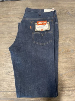 Levi Bell Bottoms Jeans 646-0217 Denim Orange Tab USA Flare Sz 36x31 Vintage - Image 1 of 4