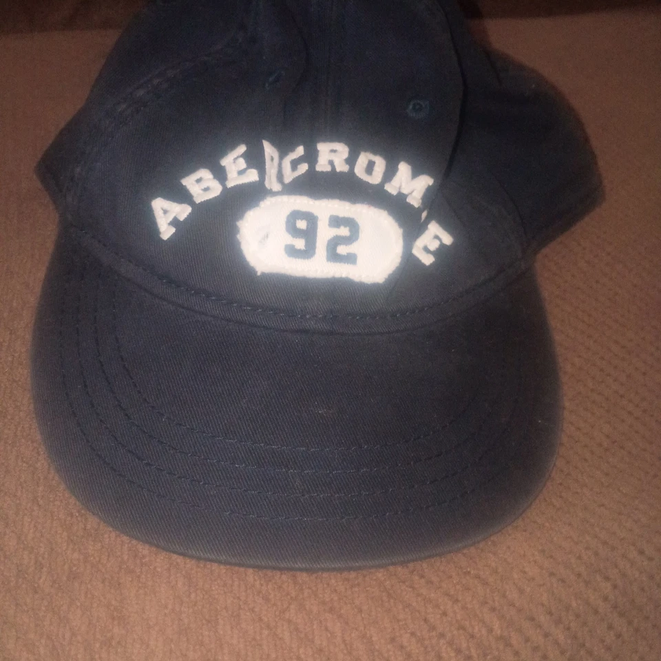Abercrombie & Fitch Dark Blue Hat 92 Logo Vintage 90s, strap back, 1990 - Image 1 of 4