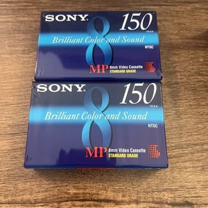 2 Stück Sony 8mm Video Cassette Tapes MP 150 Minuten Neu Versiegelt - Bild 1 von 2