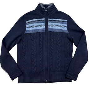 Maglione cardigan uomo blu navy Banana Republic modello Fair Isle filato italiano M - Foto 1 di 5