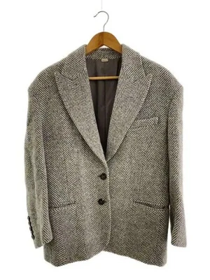 GUCCI/Peak Lapel/Tailored Jacket/Size 38/Wool/Grey/Herringbone - Image 1 of 4