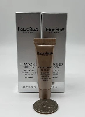 2 x Crema de ojos transparente Natura Bisse Diamond Cocoon mejora el color 2 ml cada una nueva Foto 1 de 3