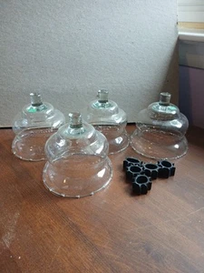 4 candelabros de cristal de helecho de trigo grabados para interiores del hogar #1186 en caja - Imagen 1 de 6