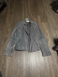 Giacca moto Michael Kors donna pelle grigia full zip taglia M - Foto 1 di 8