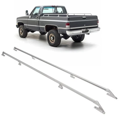 Truck Bed Rails For 1967-1991 Chevy GMC Heavy Duty Long Bed Trucks Chrome Foto 1 de 4