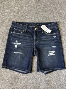 White House Black Market Distressed Dark Girlfriend Shorts (4) - Picture 1 of 4