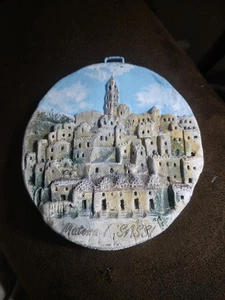Sassi di Matera ITALIEN Terrakotta Wandrelief 3D bemalt verziert Souvenir Reise - Bild 1 von 4