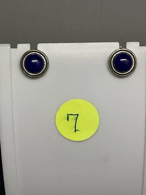 Pendientes de lapislázuli hechos a mano de plata de ley Foto 1 de 4