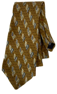 Vintage Halston Silk Tie Textured Striped Brown Beige Classic Handmade USA 3.75” - Picture 1 of 5