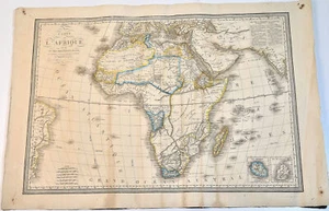 Grande Carte de l'AFRIQUE. 1834 Hérisson. 58 x 84 cm. - Bild 1 von 3