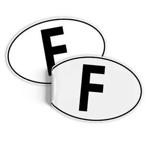 2x country code 17.5x11.5 cm according to DIN EU standard sticker R226-11 France - Picture 1 of 7