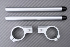 Matte Silver Pair of Clip Ons Standard Handlebars 53 mm DUCATI 748 1995-1997 - Picture 1 of 10