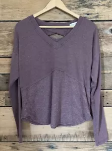 Felpa pullover donna Knox rosa scollo a V manica lunga taglia S viola/marrone - Foto 1 di 3