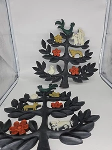 Vintage Pair Of 1963 Homco Tree Of Life Home Decor MCM Wall Hangings Plaques - Picture 1 of 8