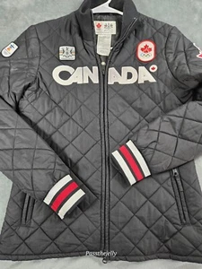 HBC HUDSONS BAY 2010 TEAM CANADA OLYMPIC BLACK QUILTED PODIUM JACKET COAT M - Picture 1 of 10