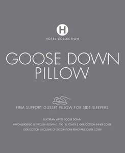 Hotel Collection European White Goose Down Firm King Pillow - Picture 1 of 6