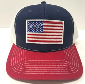 American Flag Adjustable Snapback Trucker Mesh Outdoor Cap OC771 - Picture 1 of 8