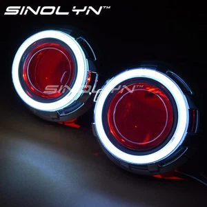 3.0'' D2S HID Bi xenon Lens Projector Headlight DRL Angel Eyes Halo Devil Eyes - Picture 1 of 7