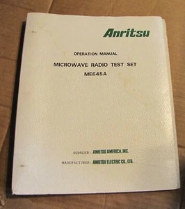 Anritsu Electric  Microwave Radio Test Set ME645A Operation Manual - Picture 1 of 5