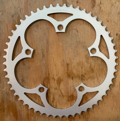 Винтажная передняя звездочка Sugino 53T с 5 болтами 130 мм дорожное серебро сделано в Японии - Изображение 1 из 3