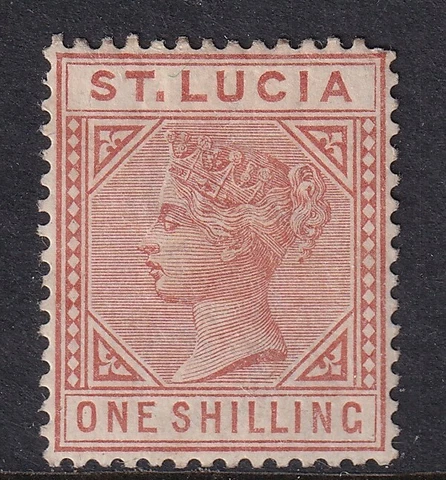 ST.LUCIA SG36 QV 1s Orange Brown Die I - mounted mint Cover