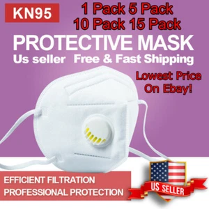 KN95 Face Mask(BFE 95%)Non-Medical Disposable Mask With Breathing Valve - Picture 1 of 7